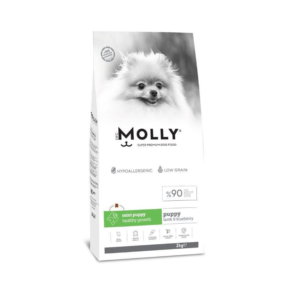 Molly Düşük Tahıllı Hypoallergenic Kuzulu Ve Yaban Mersinli Küçük Irk Yavru Köpek Maması 2 KG | SRC: Barcode: 8680542870693